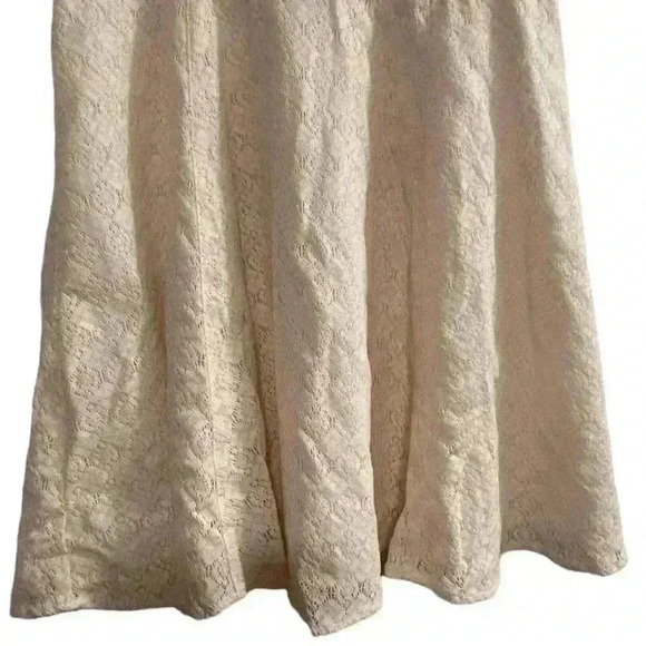 Free People Women's Ivory Lace Knit Mini Dress Size 6 - Picture 4 of 10